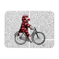 Sock Monkey on Bicycle
