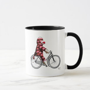Sock Monkey on Bicycle Mug