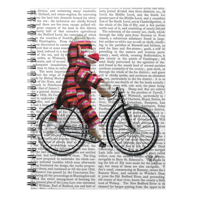 Sock Monkey on Bicycle Notebook (Front)
