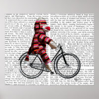 Sock Monkey on Bicycle