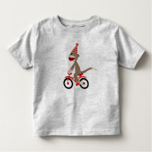 Sock Monkey on Bike