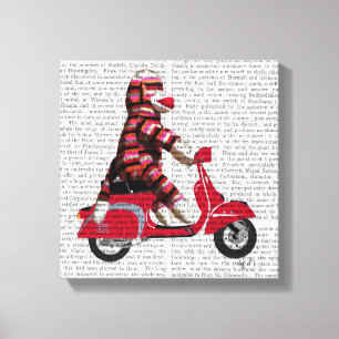 Sock Monkey on Moped Canvas Print