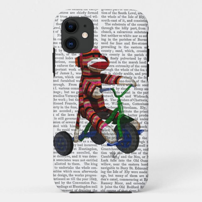 Sock Monkey on Tricycle Case-Mate iPhone Case (Back)
