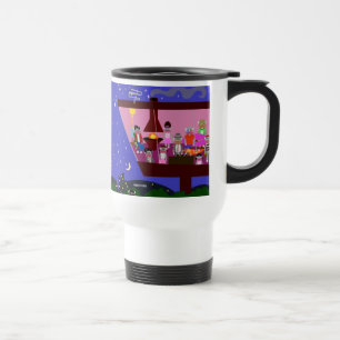 Sock Monkey Party Cute Retro Cartoon Deluxe Mug