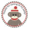 sock monkey party sticker