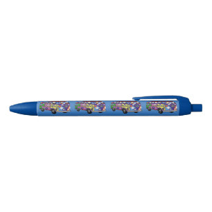Sock Monkey Peace Bus Black Ink Pen