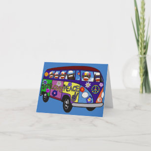 Sock Monkey Peace Bus Thank You Card