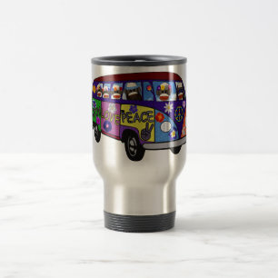 Sock Monkey Peace Bus Travel Mug