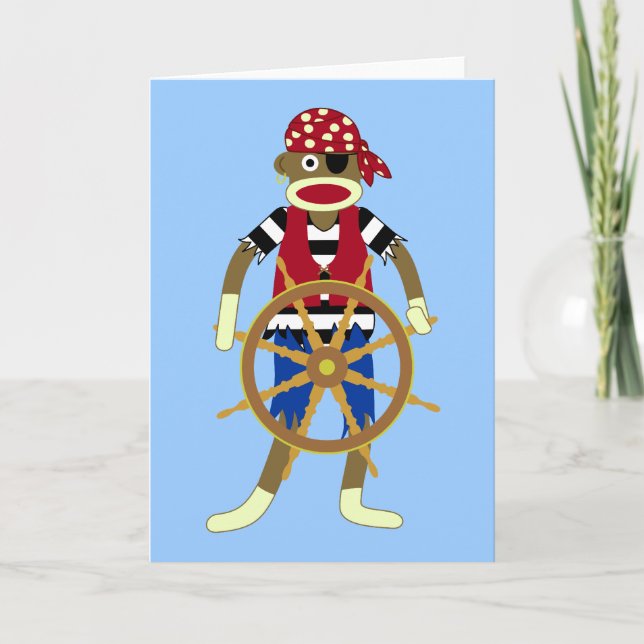 Sock Monkey Pirate Card (Front)