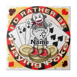 Sock Monkey poker Tile
