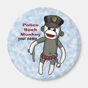 Sock Monkey Police magnet