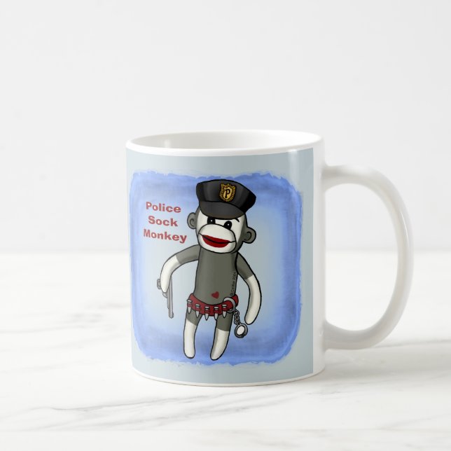 Sock Monkey Police  Mug (Right)