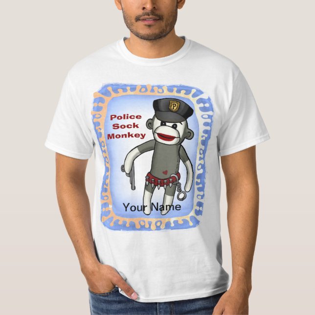 Sock Monkey Police  T-Shirt (Front)