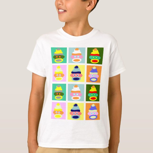 Sock Monkey Pop Art T-Shirt (Front)