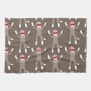 Sock Monkey Print Kitchen Towel