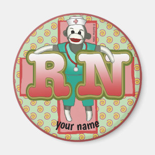 Sock Monkey RN Nurse  magnet
