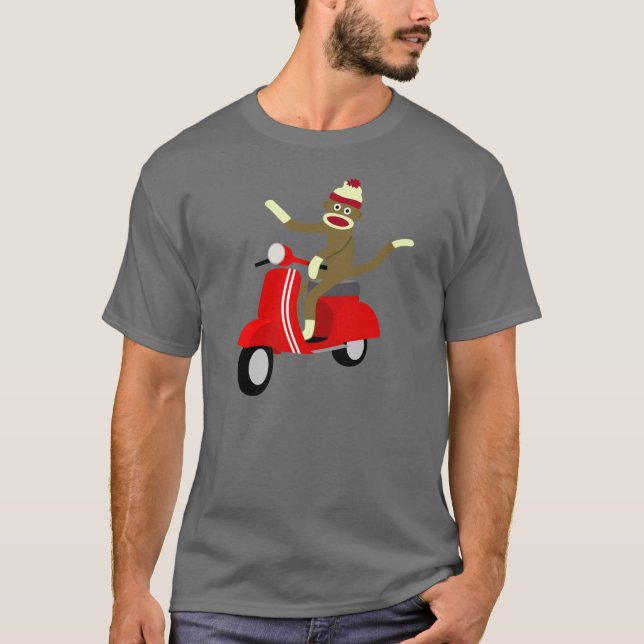 Sock Monkey Scooter T-Shirt (Front)