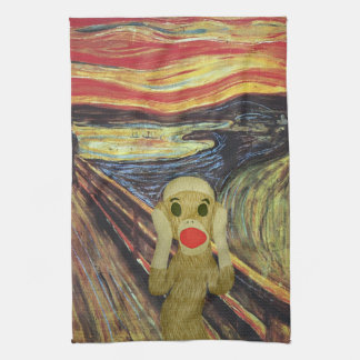 Sock Monkey Scream Kitchen Towel