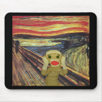 Sock Monkey Scream mousepad