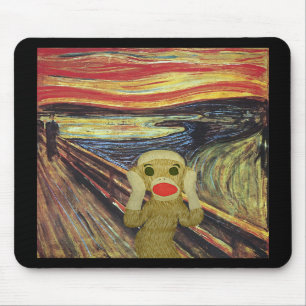 Sock Monkey Scream mousepad