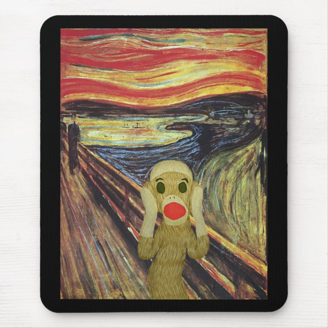 Sock Monkey Scream mousepad (Front)
