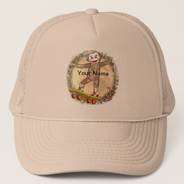 Sock Monkey Skater  Hat (Front)