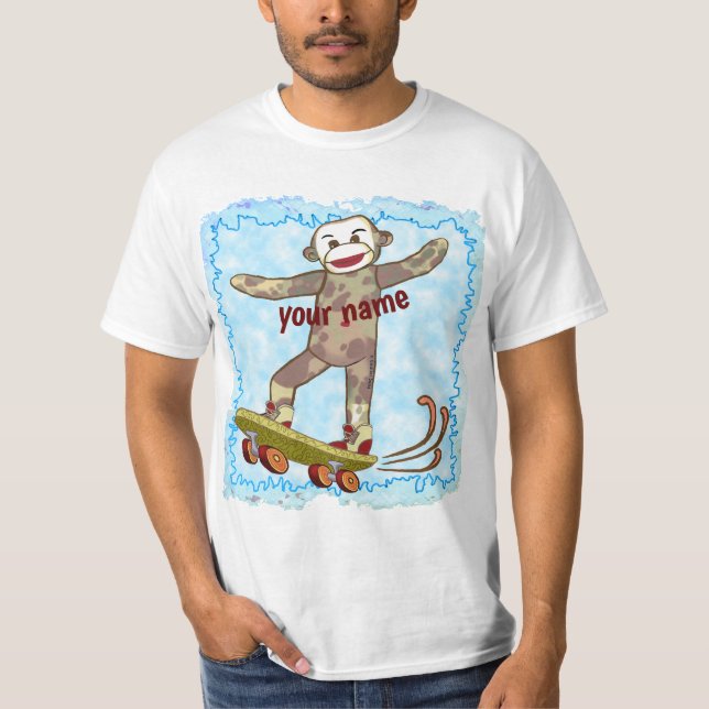 Sock Monkey Skater  t-shirt (Front)