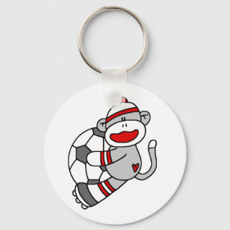 Sock Monkey Soccer Keychain