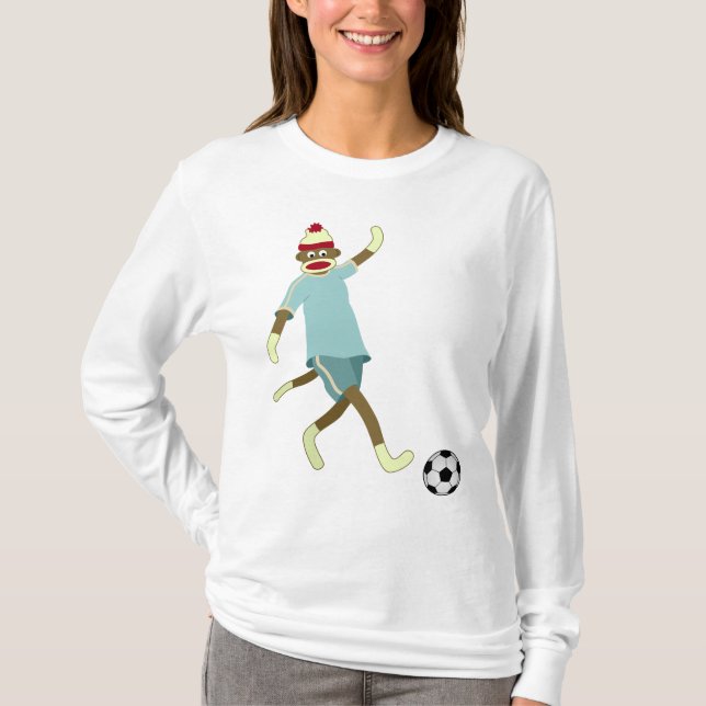 Sock Monkey Soccer Player T-Shirt (Front)