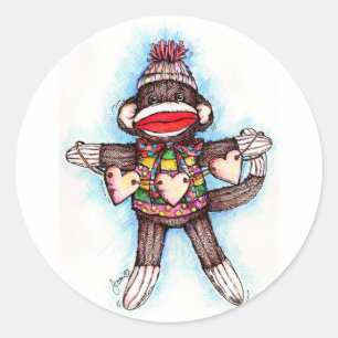 Sock Monkey Stickers - Monkey Business