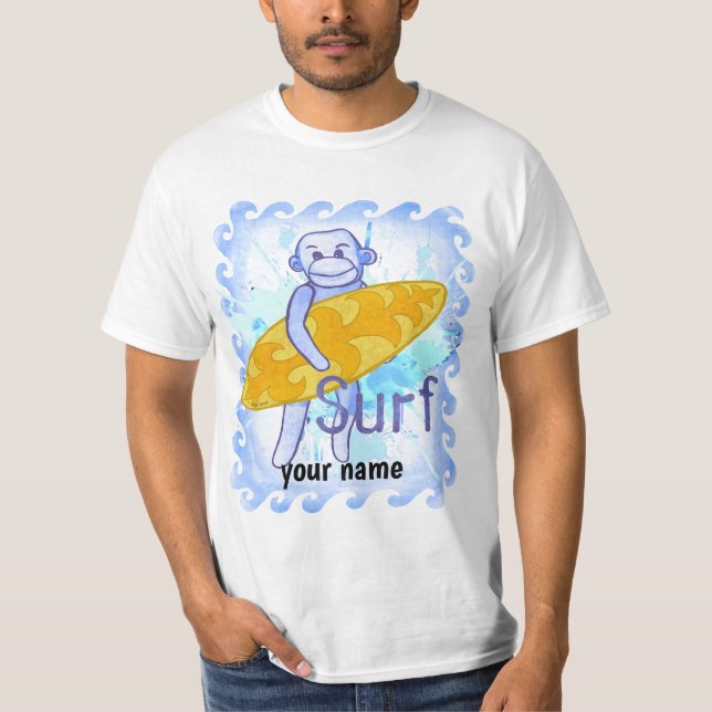 Sock Monkey Surfer T-Shirt (Front)