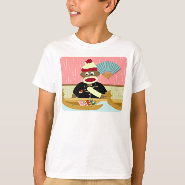 Sock Monkey Sushi T-Shirt (Front)