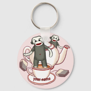 Sock Monkey Teapot  keychain