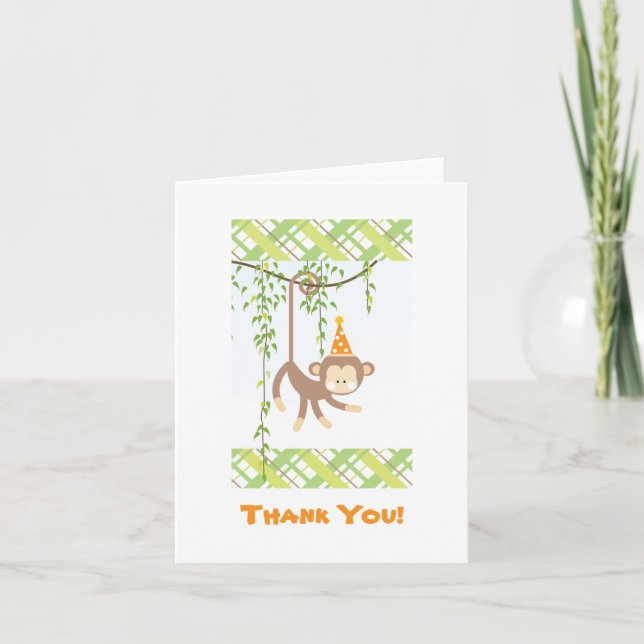 Sock Monkey Thank You Card (Front)