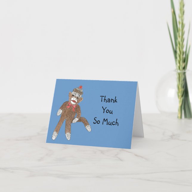 Sock Monkey Thank You Card (Front)