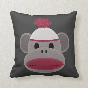 Sock Monkey Throw Pillow