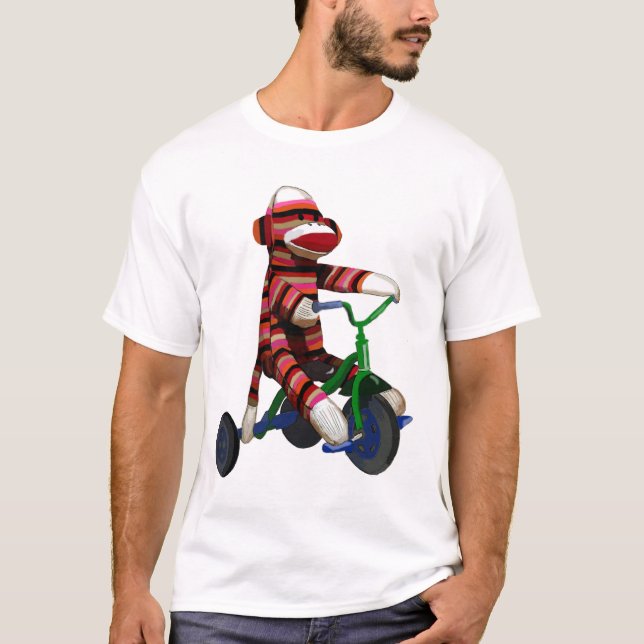 Sock Monkey Tricycle T-Shirt (Front)