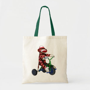 Sock Monkey Tricycle Tote Bag