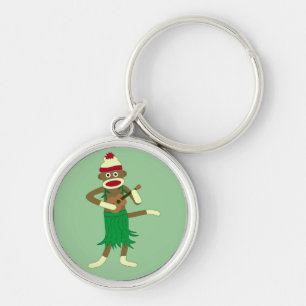 Sock Monkey Ukulele Keychain