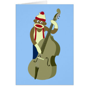 Sock Monkey Upright Bass Player