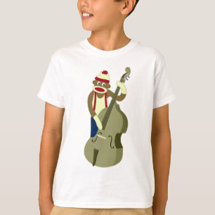 Sock Monkey Upright Bass Player T-Shirt
