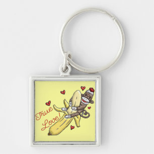 Sock Monkey Valentine Merchandise Keychain