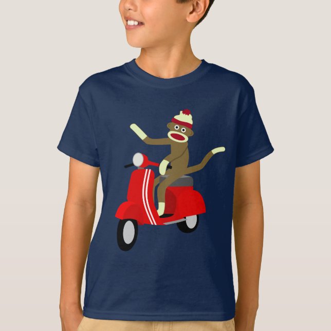 Sock Monkey Vespa Scooter T-Shirt (Front)
