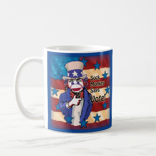 Sock Monkey Vote   mug (Left)
