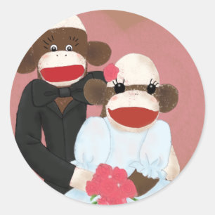 Sock Monkey Wedding(Bowty & Violet) Sticker