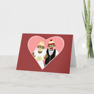 Sock Monkey Wedding Card