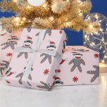 Sock Monkey With Santa Hat Pink Christmas Holidays Wrapping Paper<br><div class="desc">Wrap up your Christmas gifts this year with this adorable sock monkey with Santa hat pattern on a light pink background. This is perfect to wrap the gifts of any sock monkey lover!</div>