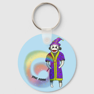Sock Monkey Wizard  Keychain