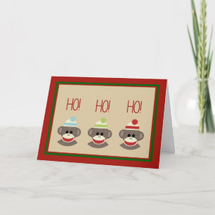 Sock Monkeys Christmas holiday card