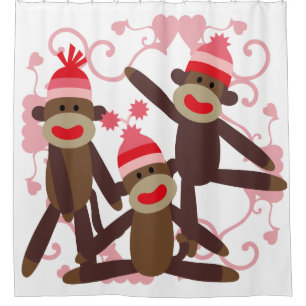 Sock Monkeys With Pink Hearts